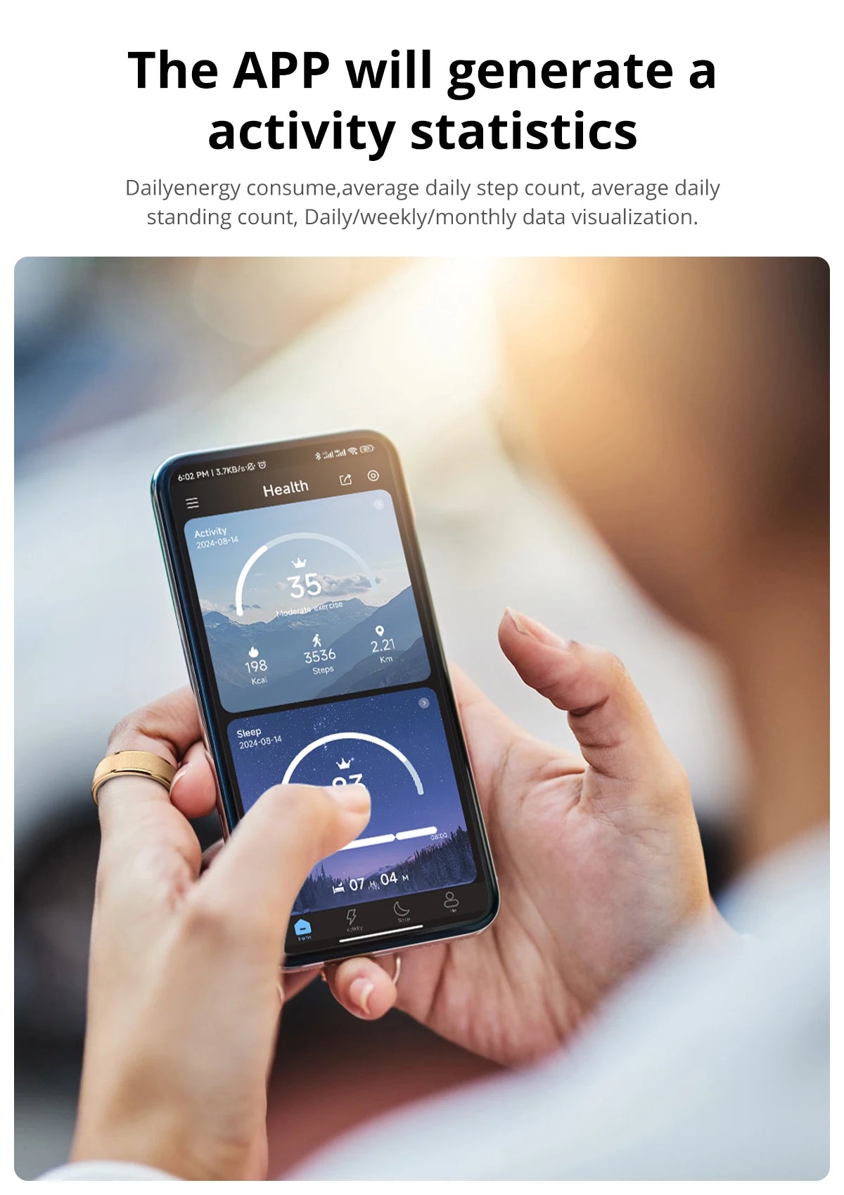 COLMI Elite Ring - Smart Health & Sleep Tracker Wearable with Premium Charging Case