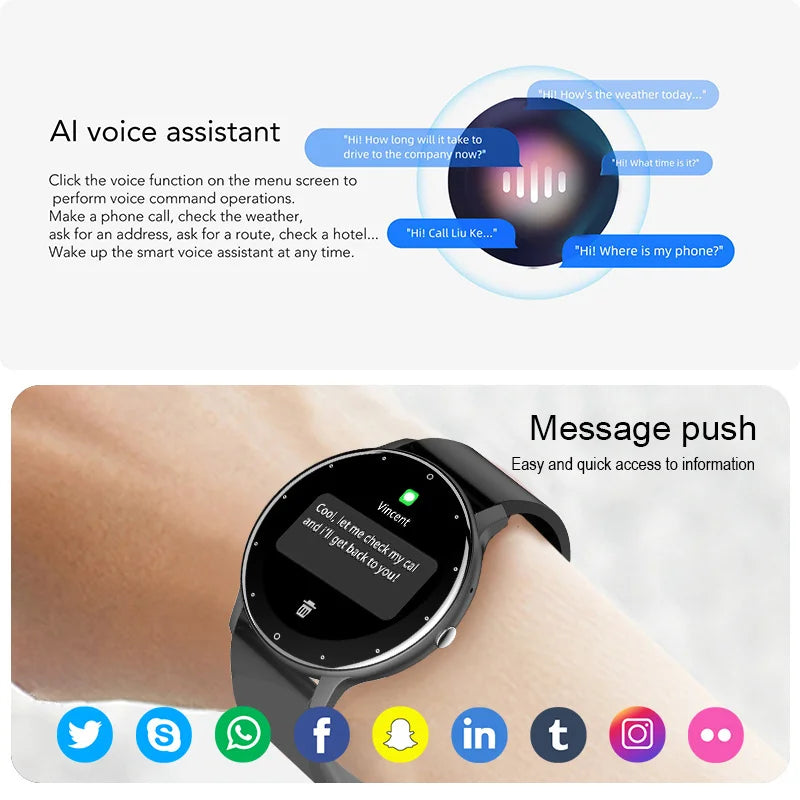 LIGE Luxe Pro - Full Touch Smartwatch for Women & Men